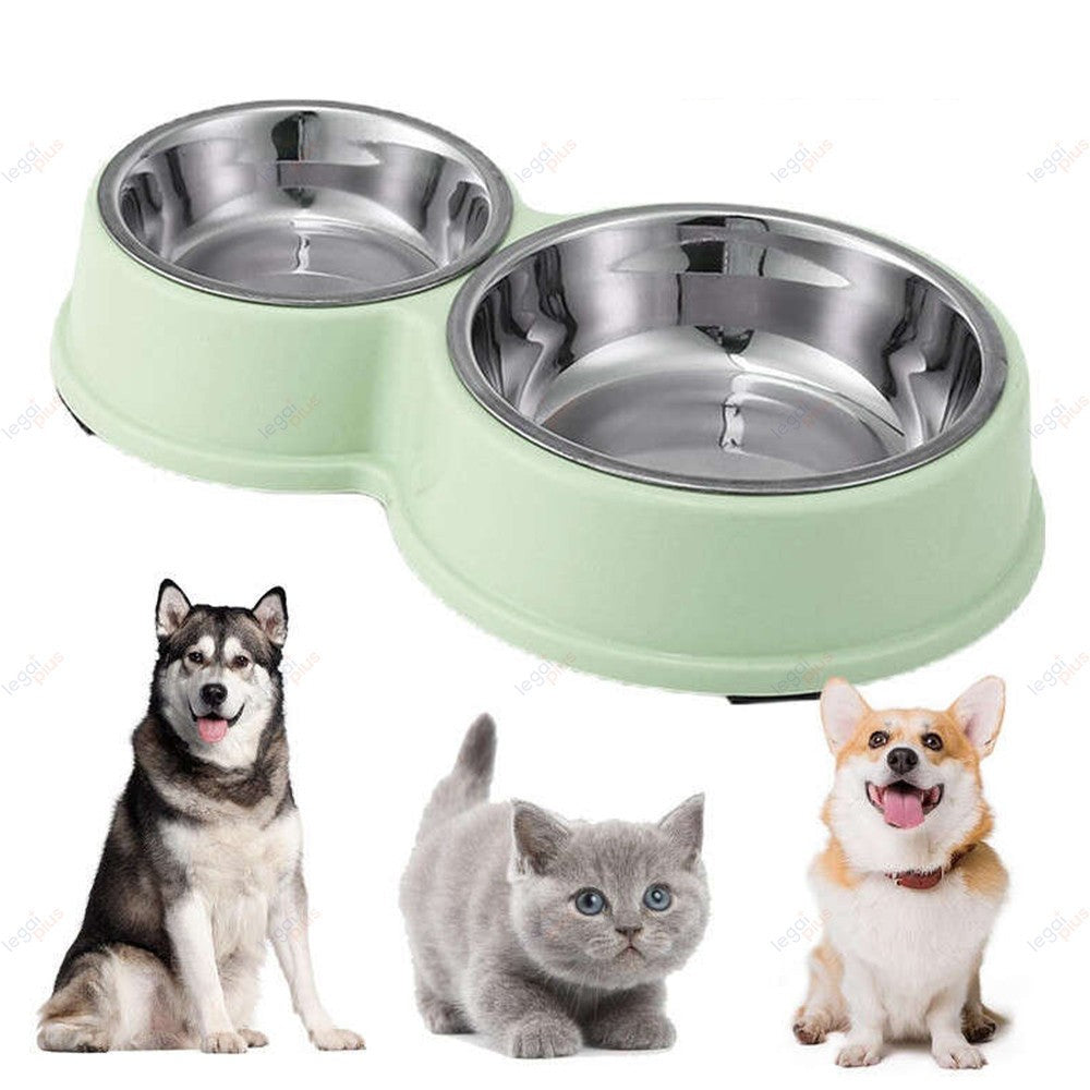 Bebedouro duplo de aço, para Cães e Gatos