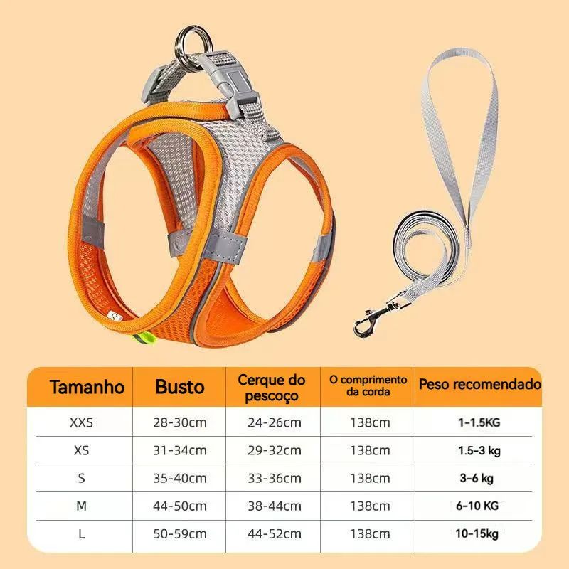 Colete Peitoral de Luxo para Cães.