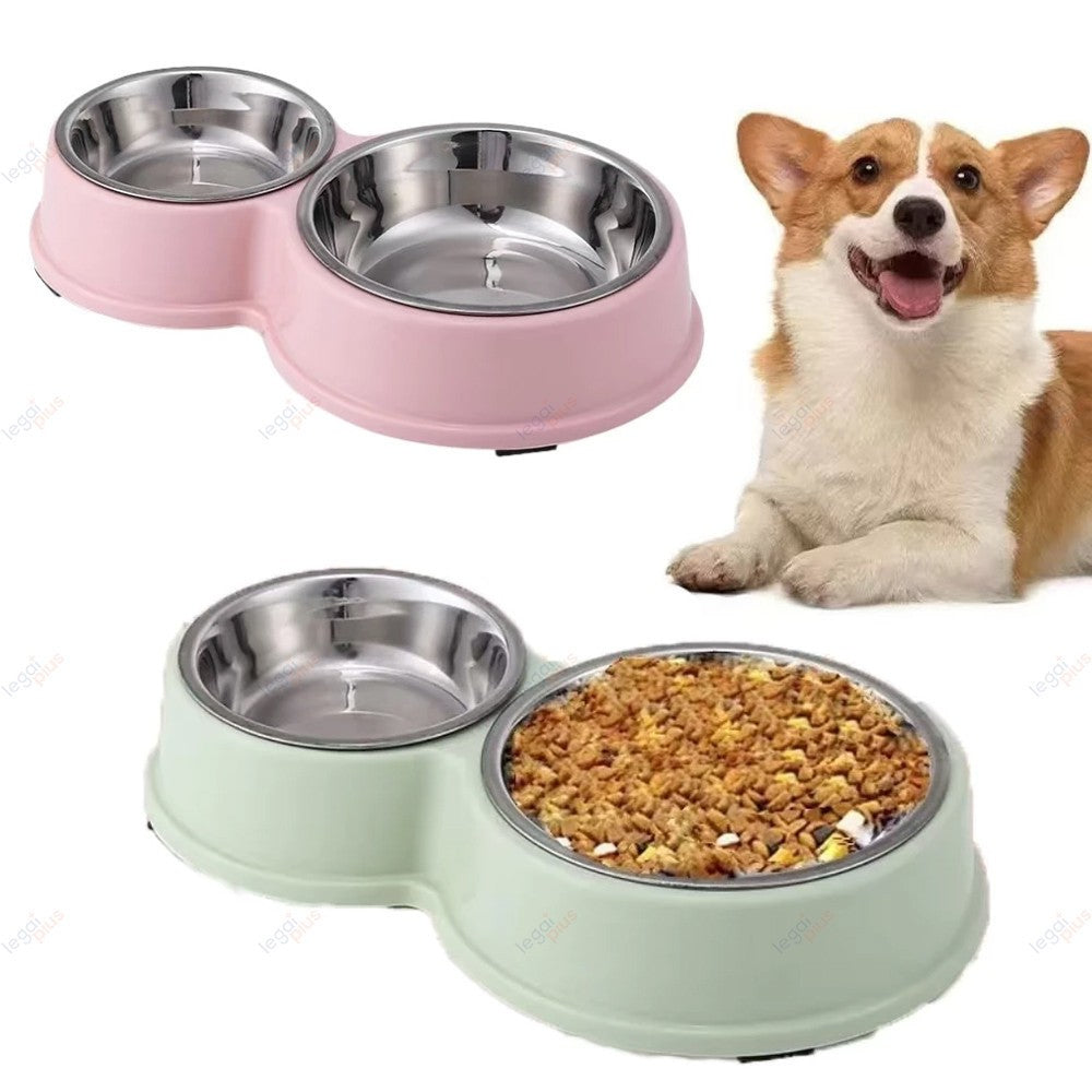 Bebedouro duplo de aço, para Cães e Gatos