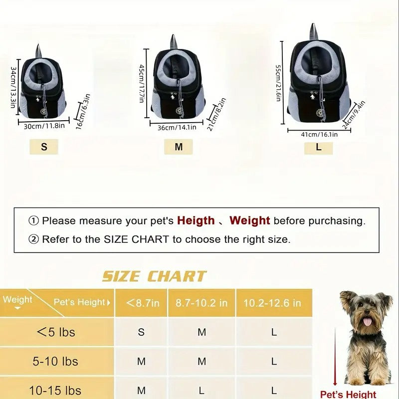 Novo cão pet mochila