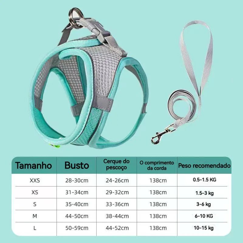 Colete Peitoral de Luxo para Cães.