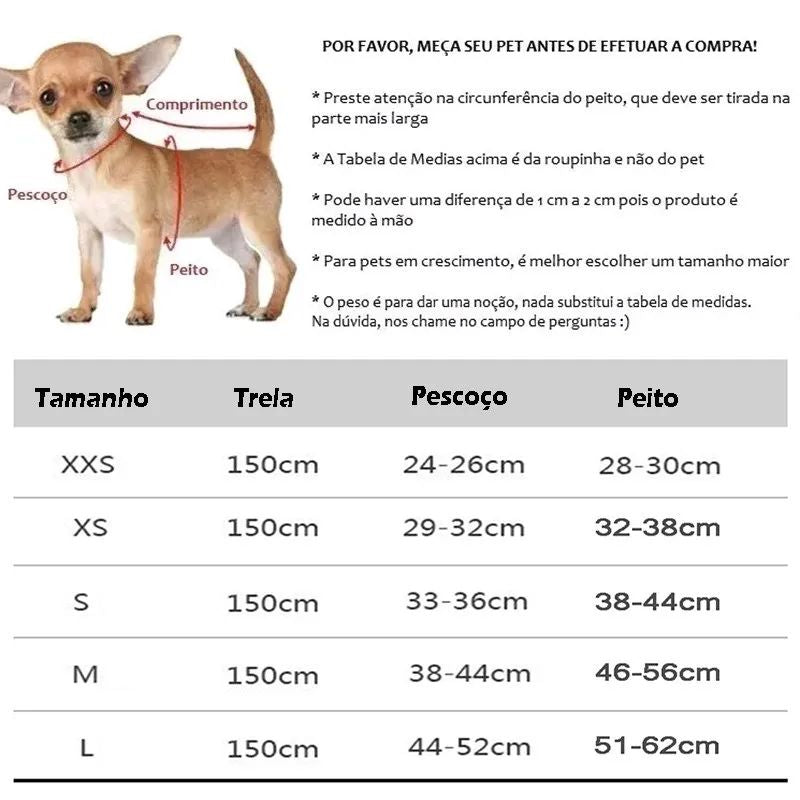 Colete Peitoral de Luxo para Cães.