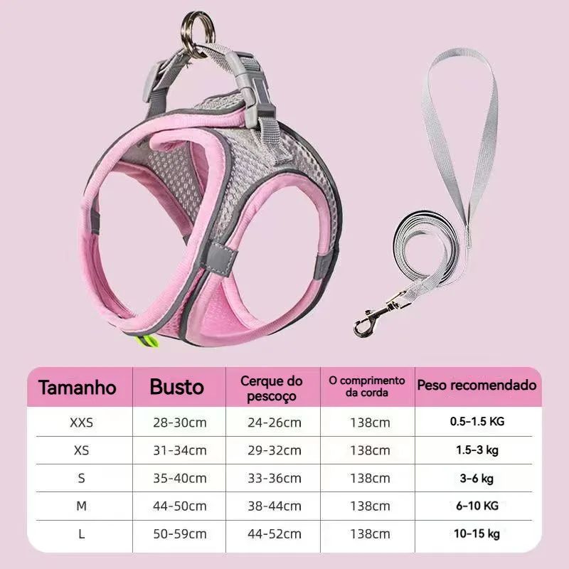 Colete Peitoral de Luxo para Cães.